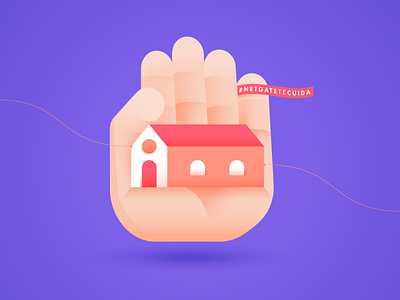 Stay at home, we connect you :) hand illustration ilustración internet provider social media stay home uruguay vector