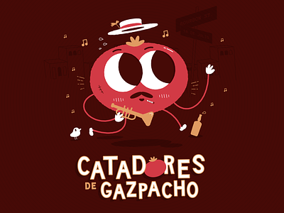 Gazpacho Tasters! 🍅 américa del sur bourbon st character gazpacho illustration illustrator jazz jazzy night tomato tomatoe vector