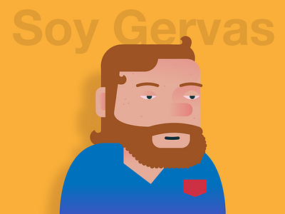 Self Portrait! big head gervas illustrator red nose uruguay yellow