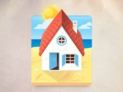 Little house by the beach beach casa house icon illustration playa