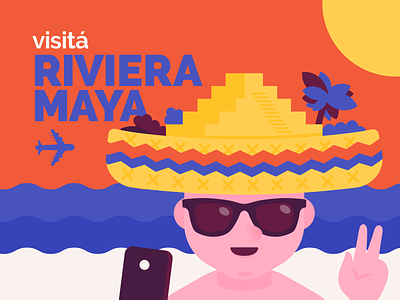 Visit Riviera Maya 🇲🇽 américa del sur beach illustration ilustración méxico pyramid riviera maya travel