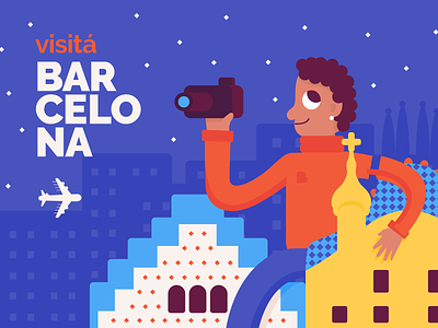 Visit Barcelona 🇪🇸 barcelona catalan europe illustration ilustración night photo spain travel