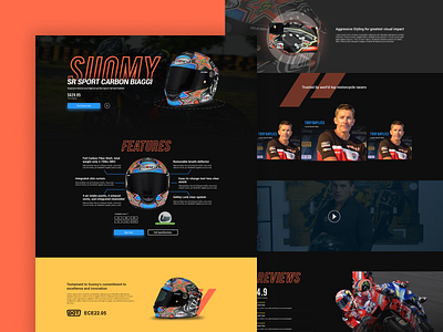 Landing page web design - Helmet product