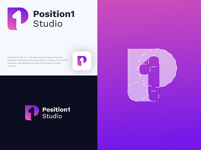 Logo for Web development and design studio - Letter P design illustrator logo