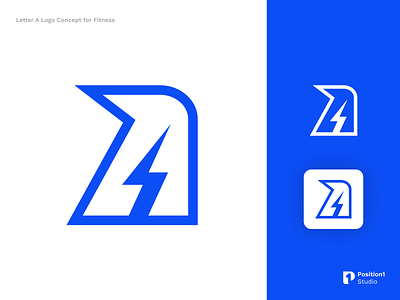 Letter A Logo Concept for Fitness, Gym, Modern design logo vector