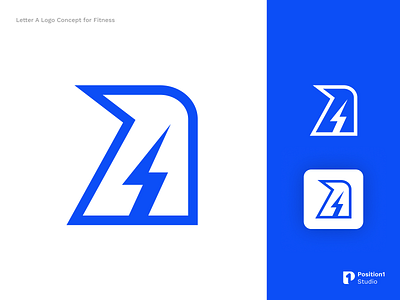 Letter A Logo Concept for Fitness, Gym, Modern