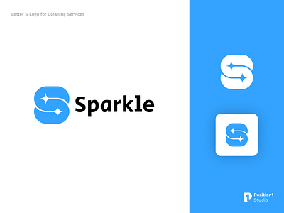 Sparkle Logo Design for Cleaning services, Letter S