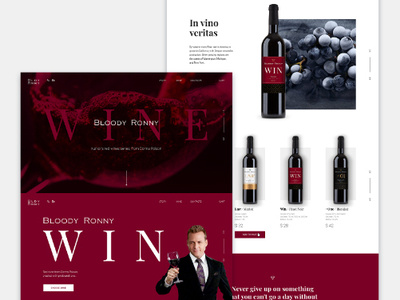 BLOODY RONNY - Website concept design graphic design typography ui ux web website wine wine branding