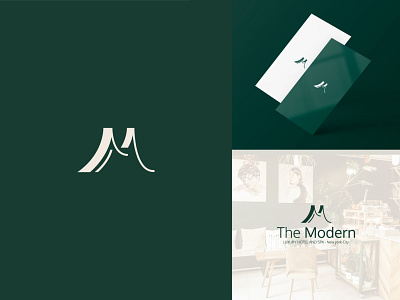 Lettermark "M" modern luxury hotel logo brand identity branding design graphic design green hotel logo luxury minimalist modern vector