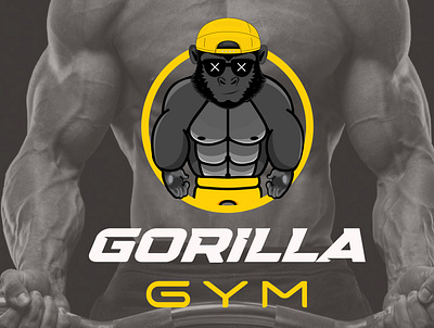 Gorilla gym logo branding graphic design logo vector