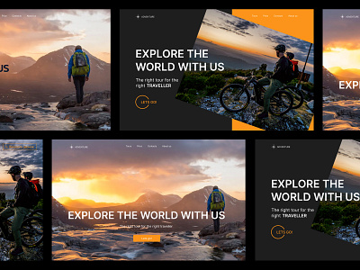 Variants design of first screen app design discover figma landing tours travel ui web webdesign