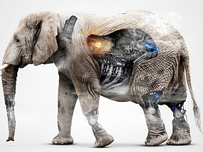 Robophant Part 2 animal electric elephant lamp metal momsn photomanipulation photoshop robophant robot