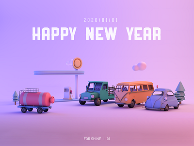 Happy New Year c4d creative