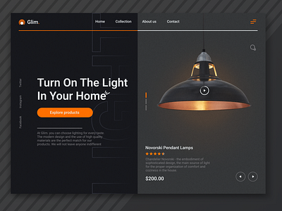 Web Page Concept For Lamp Store