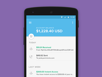 Circle for Android android app bitcoin circle material mobile money