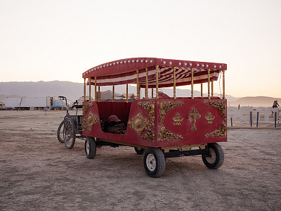 In Action burning man circus not work physical plywood vehicle