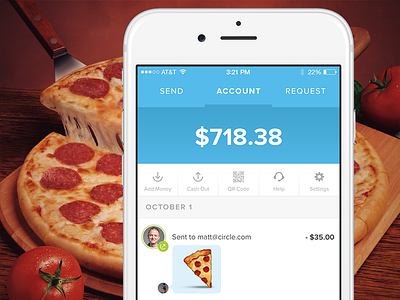 🍕 circle iphone message messaging money payment pizza