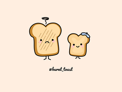 Burnt Toast avatar character food icon illustration toast vector