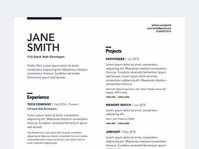 Minimal CV cv cv design cv template minimal portfolio print