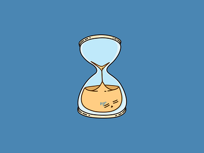 Time out avatar character design hourglass icon illustration minimal sand time vector