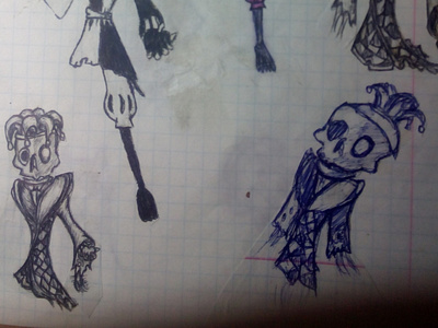 jester character jester skeleton sketches stylised