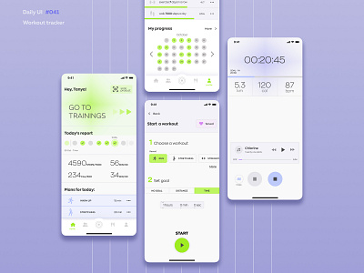 Workout tracker | Daily UI 041 041 daily ui041 fitness app mobile design sport tracker training app ui uiux workout tracker workouts