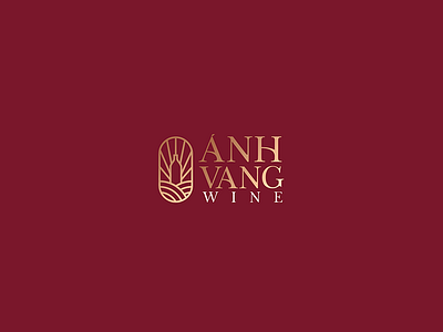Anh Vang Wine Logo bottle golden line line art logo luxury wine