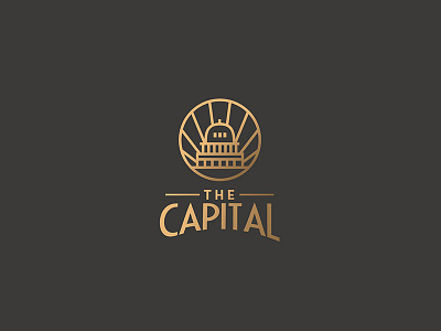 The Capital brown capital golden house line arts logo luxury mark marks round sunshine typo