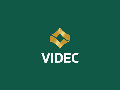 VIDEC brand golden green letter v logo luxury