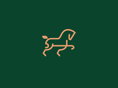 Horse horse idenity line art logo mark