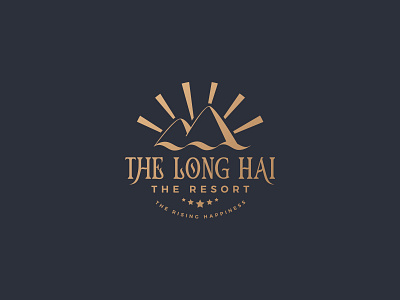 The Long Hai Resort aesthetic golden logo luxury moutain resort retro sea shine vintage