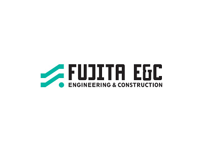 Fujita E&C construction logo mark modern simple