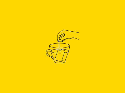 Phone Case in a Cup of tea cases hand line art phone case tea tea cup water yellow