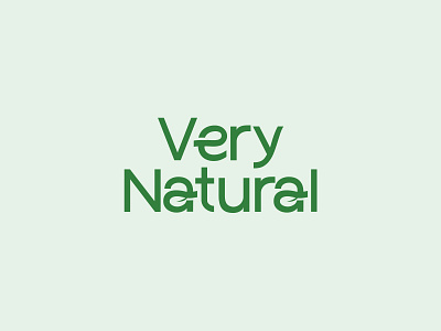 Very Nature design geen leaf lettering logo nature typography