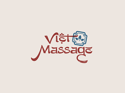 Viet Massage Logo aesthetic chinese logo mark massage old retro type typedesign vintage