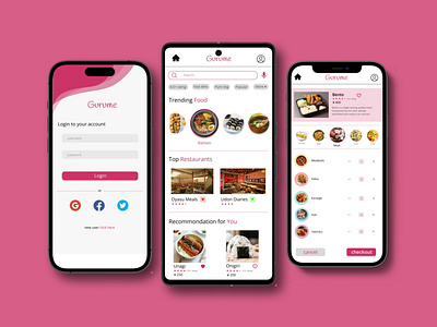 GURUME - Japanese food customization app UI design app design typography ui ux