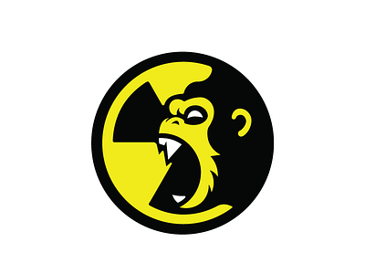 Guerrilla Logo biohazard brand branding gorilla guerrilla hazard illustrator logo logomark radiation supplement yellow
