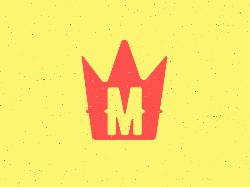 Taqueria El Monarca illustrator icon restaurant logomark texture crown taqueria yellow red m logo tacos