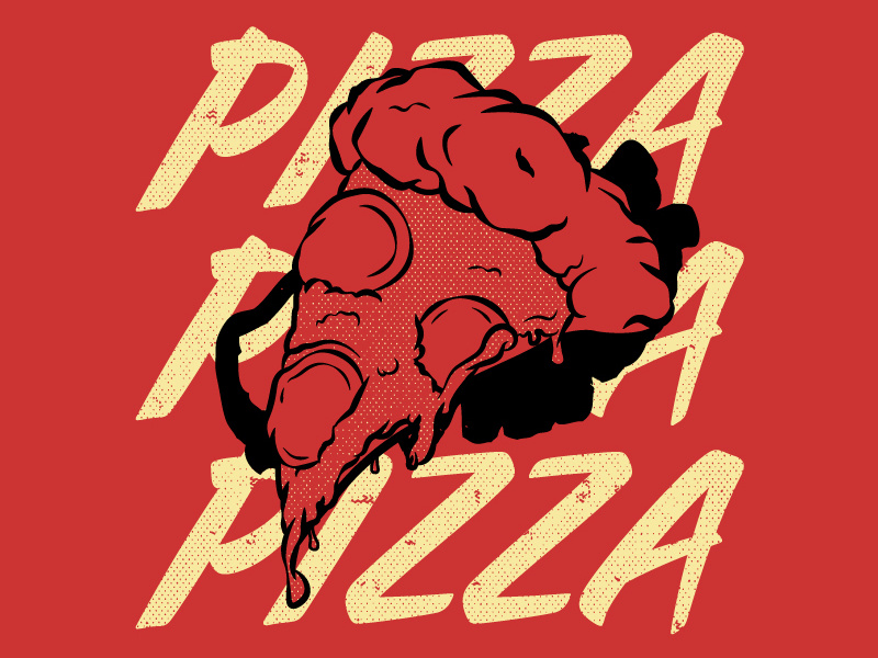 Pizza, pizza, pizza shirt pepperoni cheese midwest shirt design ink pizza