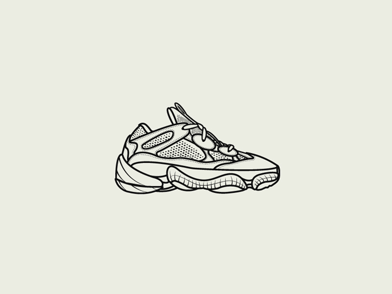 yeezy 500 drawing