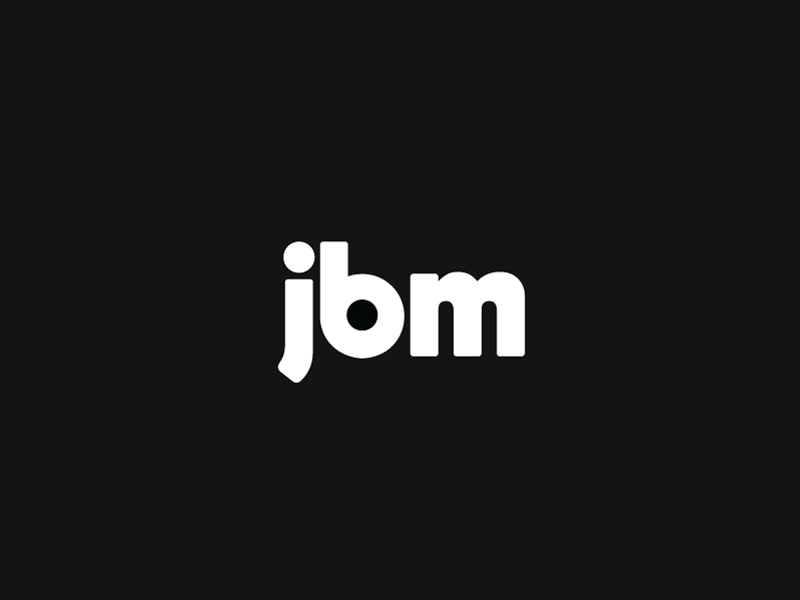 JBM logo V. 1 brand identity branding logo mark logotype type white black logo m b j