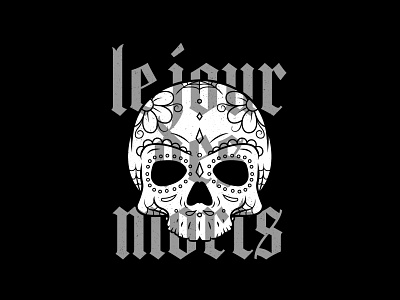 Le Jour Des Morts black blackletter blanco calavera cincinnati french mexico noir skull white