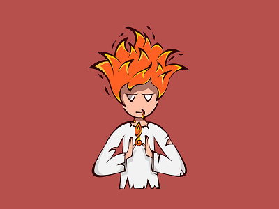 Fire guy art character character design design fire fire magic firebending flat guy human illustration illustrator magic minimal vector