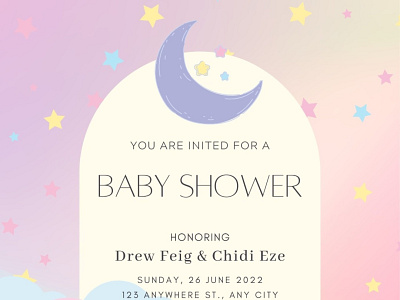 Pastel background baby shower invitation baby shower card graphic design illustration invitation pastel background