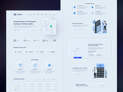Cryptok - Cryptocurrency ICO Trading Website Design blockcahin branding clean design crypto cryptocurrency digital currency dribbble shot envato graphic design neumorphism nft design software thecodude ui ux design website ui