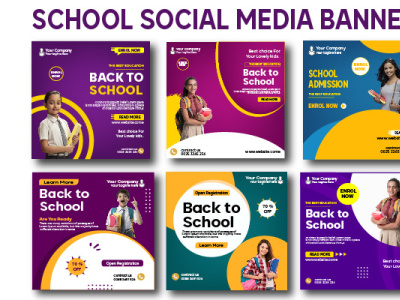 school social media banner ads banner design ads design animation facebook banner facebook cover facebook post graphic design illustration instagram ads instagram banner instagram cover photoshop school social media banner social media social media banner social media design web banner youtube art youtube banner youtube cover