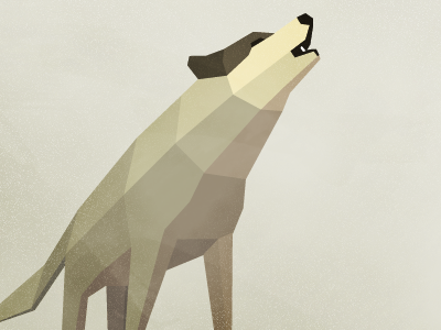 Wolf 3d illustration polygons wolf