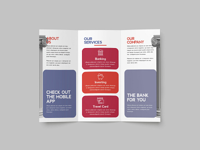 Inside Trifold Bank branding design graphic design typography vector