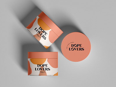 Dope Lovers Packaging - Unused Designs colourful cosmetic cute design digital geometric graphic design jars millenial minimal minimalism modern ochre packaging packaging design pink shapes trendy