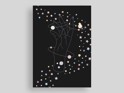 Know Me constellations hand illustration milkey way minimal minimalism moon outline planets space stars